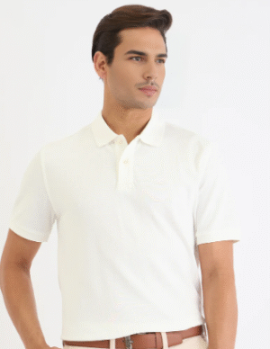 Men's Solid White Polo Shirt